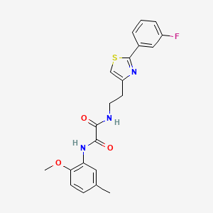 N-{2-[2-(3-fluorophenyl)-1,3-thiazol-4-yl]ethyl}-N'-(2-methoxy-5-methylphenyl)ethanediamide