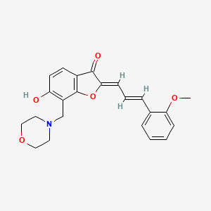 (2Z)-6-hydroxy-2-[(2E)-3-(2-methoxyphenyl)prop-2-en-1-ylidene]-7-[(morpholin-4-yl)methyl]-2,3-dihydro-1-benzofuran-3-one