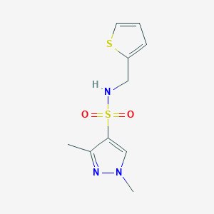 molecular formula C10H13N3O2S2 B6508399 1,3-dimethyl-N-[(thiophen-2-yl)methyl]-1H-pyrazole-4-sulfonamide CAS No. 897452-06-1