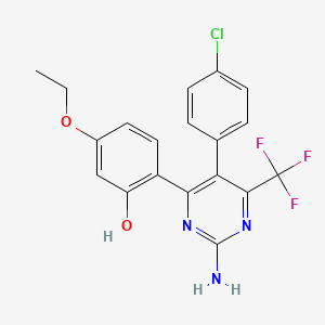 molecular formula C19H15ClF3N3O2 B6508429 2-[2-amino-5-(4-chlorophenyl)-6-(trifluoromethyl)pyrimidin-4-yl]-5-ethoxyphenol CAS No. 900288-69-9