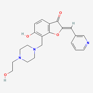 (2Z)-6-hydroxy-7-{[4-(2-hydroxyethyl)piperazin-1-yl]methyl}-2-[(pyridin-3-yl)methylidene]-2,3-dihydro-1-benzofuran-3-one