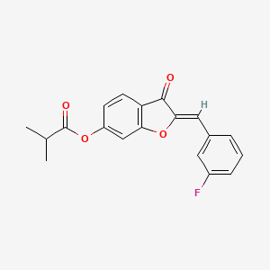 molecular formula C19H15FO4 B6508453 (2Z)-2-[(3-fluorophenyl)methylidene]-3-oxo-2,3-dihydro-1-benzofuran-6-yl 2-methylpropanoate CAS No. 622359-42-6