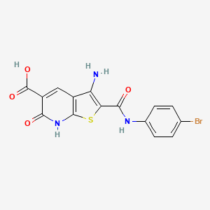 molecular formula C15H10BrN3O4S B6508464 3-amino-2-[(4-bromophenyl)carbamoyl]-6-oxo-6H,7H-thieno[2,3-b]pyridine-5-carboxylic acid CAS No. 439946-23-3