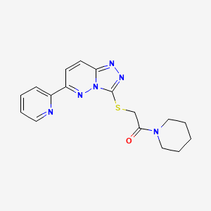 molecular formula C17H18N6OS B6508465 1-(piperidin-1-yl)-2-{[6-(pyridin-2-yl)-[1,2,4]triazolo[4,3-b]pyridazin-3-yl]sulfanyl}ethan-1-one CAS No. 894055-21-1