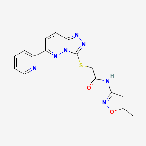 molecular formula C16H13N7O2S B6508466 N-(5-methyl-1,2-oxazol-3-yl)-2-{[6-(pyridin-2-yl)-[1,2,4]triazolo[4,3-b]pyridazin-3-yl]sulfanyl}acetamide CAS No. 894055-73-3