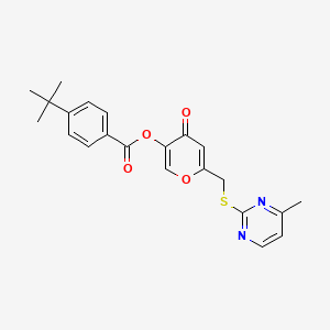molecular formula C22H22N2O4S B6508507 6-{[(4-methylpyrimidin-2-yl)sulfanyl]methyl}-4-oxo-4H-pyran-3-yl 4-tert-butylbenzoate CAS No. 877635-41-1