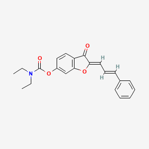 (2Z)-3-oxo-2-[(2E)-3-phenylprop-2-en-1-ylidene]-2,3-dihydro-1-benzofuran-6-yl N,N-diethylcarbamate
