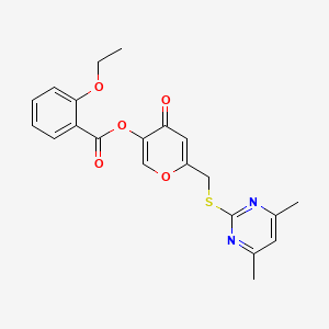 molecular formula C21H20N2O5S B6508518 6-{[(4,6-dimethylpyrimidin-2-yl)sulfanyl]methyl}-4-oxo-4H-pyran-3-yl 2-ethoxybenzoate CAS No. 877635-54-6