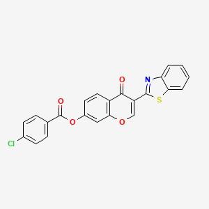 molecular formula C23H12ClNO4S B6508523 3-(1,3-benzothiazol-2-yl)-4-oxo-4H-chromen-7-yl 4-chlorobenzoate CAS No. 618389-37-0
