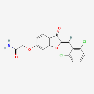 2-{[(2Z)-2-[(2,6-dichlorophenyl)methylidene]-3-oxo-2,3-dihydro-1-benzofuran-6-yl]oxy}acetamide