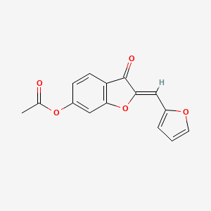 molecular formula C15H10O5 B6508541 (2Z)-2-[(furan-2-yl)methylidene]-3-oxo-2,3-dihydro-1-benzofuran-6-yl acetate CAS No. 622357-88-4
