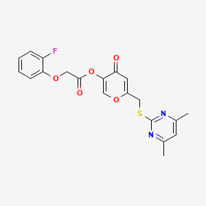 molecular formula C20H17FN2O5S B6508564 6-{[(4,6-dimethylpyrimidin-2-yl)sulfanyl]methyl}-4-oxo-4H-pyran-3-yl 2-(2-fluorophenoxy)acetate CAS No. 877637-25-7