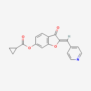 (2Z)-3-oxo-2-[(pyridin-4-yl)methylidene]-2,3-dihydro-1-benzofuran-6-yl cyclopropanecarboxylate