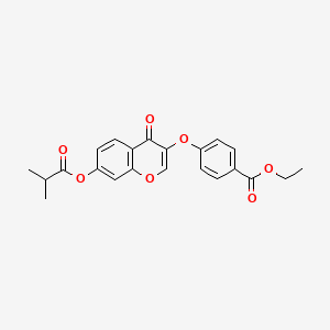 ethyl 4-({7-[(2-methylpropanoyl)oxy]-4-oxo-4H-chromen-3-yl}oxy)benzoate