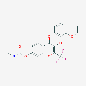 molecular formula C21H18F3NO6 B6508589 3-(2-ethoxyphenoxy)-4-oxo-2-(trifluoromethyl)-4H-chromen-7-yl N,N-dimethylcarbamate CAS No. 845630-83-3