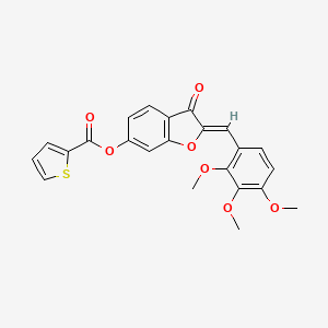 molecular formula C23H18O7S B6508592 (2Z)-3-oxo-2-[(2,3,4-trimethoxyphenyl)methylidene]-2,3-dihydro-1-benzofuran-6-yl thiophene-2-carboxylate CAS No. 622362-59-8