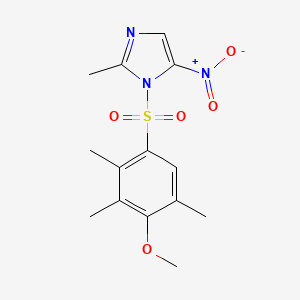 molecular formula C14H17N3O5S B6508608 1-(4-methoxy-2,3,5-trimethylbenzenesulfonyl)-2-methyl-5-nitro-1H-imidazole CAS No. 898641-62-8