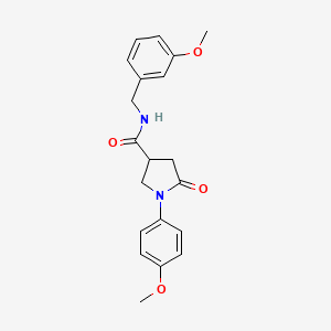 molecular formula C20H22N2O4 B6508611 1-(4-methoxyphenyl)-N-[(3-methoxyphenyl)methyl]-5-oxopyrrolidine-3-carboxamide CAS No. 919013-34-6