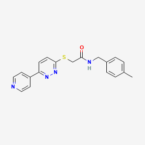 molecular formula C19H18N4OS B6508620 N-[(4-methylphenyl)methyl]-2-{[6-(pyridin-4-yl)pyridazin-3-yl]sulfanyl}acetamide CAS No. 872987-79-6