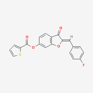 molecular formula C20H11FO4S B6508625 (2Z)-2-[(4-fluorophenyl)methylidene]-3-oxo-2,3-dihydro-1-benzofuran-6-yl thiophene-2-carboxylate CAS No. 845663-56-1