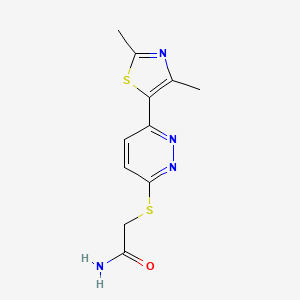 molecular formula C11H12N4OS2 B6508631 2-{[6-(2,4-dimethyl-1,3-thiazol-5-yl)pyridazin-3-yl]sulfanyl}acetamide CAS No. 894006-56-5
