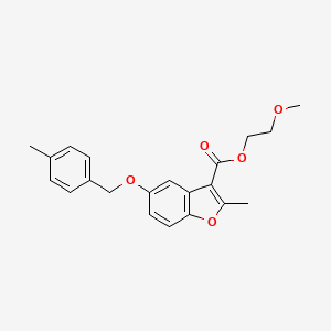 molecular formula C21H22O5 B6508638 2-methoxyethyl 2-methyl-5-[(4-methylphenyl)methoxy]-1-benzofuran-3-carboxylate CAS No. 314745-46-5