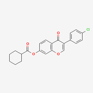 molecular formula C22H19ClO4 B6508642 3-(4-chlorophenyl)-4-oxo-4H-chromen-7-yl cyclohexanecarboxylate CAS No. 618391-18-7