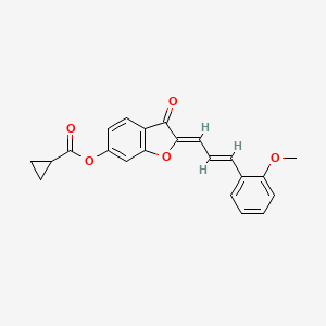molecular formula C22H18O5 B6508646 (2Z)-2-[(2E)-3-(2-methoxyphenyl)prop-2-en-1-ylidene]-3-oxo-2,3-dihydro-1-benzofuran-6-yl cyclopropanecarboxylate CAS No. 622800-11-7