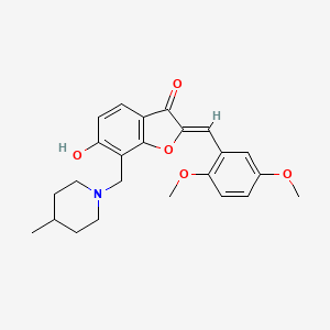 molecular formula C24H27NO5 B6508689 (2Z)-2-[(2,5-dimethoxyphenyl)methylidene]-6-hydroxy-7-[(4-methylpiperidin-1-yl)methyl]-2,3-dihydro-1-benzofuran-3-one CAS No. 869078-03-5