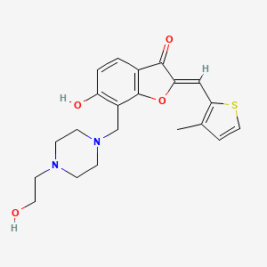 (2Z)-6-hydroxy-7-{[4-(2-hydroxyethyl)piperazin-1-yl]methyl}-2-[(3-methylthiophen-2-yl)methylidene]-2,3-dihydro-1-benzofuran-3-one