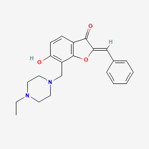 molecular formula C22H24N2O3 B6508707 (2Z)-7-[(4-ethylpiperazin-1-yl)methyl]-6-hydroxy-2-(phenylmethylidene)-2,3-dihydro-1-benzofuran-3-one CAS No. 869078-72-8