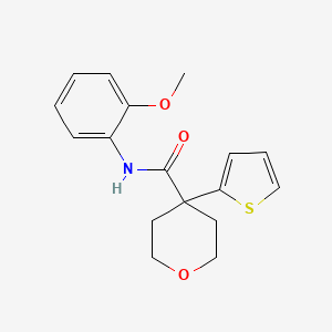N-(2-methoxyphenyl)-4-(thiophen-2-yl)oxane-4-carboxamide