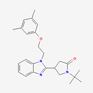 molecular formula C25H31N3O2 B6508755 1-tert-butyl-4-{1-[2-(3,5-dimethylphenoxy)ethyl]-1H-1,3-benzodiazol-2-yl}pyrrolidin-2-one CAS No. 939357-56-9
