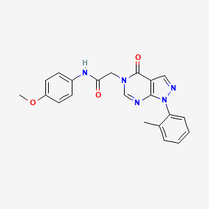 molecular formula C21H19N5O3 B6508759 N-(4-methoxyphenyl)-2-[1-(2-methylphenyl)-4-oxo-1H,4H,5H-pyrazolo[3,4-d]pyrimidin-5-yl]acetamide CAS No. 895010-02-3