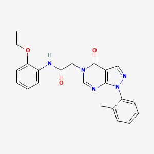 molecular formula C22H21N5O3 B6508761 N-(2-ethoxyphenyl)-2-[1-(2-methylphenyl)-4-oxo-1H,4H,5H-pyrazolo[3,4-d]pyrimidin-5-yl]acetamide CAS No. 895010-08-9