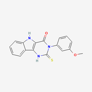 3-(3-methoxyphenyl)-2-sulfanylidene-1H,2H,3H,4H,5H-pyrimido[5,4-b]indol-4-one