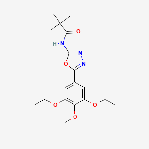 molecular formula C19H27N3O5 B6508821 2,2-dimethyl-N-[5-(3,4,5-triethoxyphenyl)-1,3,4-oxadiazol-2-yl]propanamide CAS No. 891128-75-9