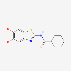 molecular formula C16H20N2O3S B6508842 N-(5,6-dimethoxy-1,3-benzothiazol-2-yl)cyclohexanecarboxamide CAS No. 895438-08-1