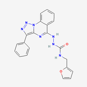 molecular formula C21H17N7O2 B6508871 1-[(furan-2-yl)methyl]-3-({3-phenyl-[1,2,3]triazolo[1,5-a]quinazolin-5-yl}amino)urea CAS No. 892283-45-3