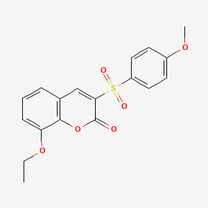 molecular formula C18H16O6S B6508884 8-ethoxy-3-(4-methoxybenzenesulfonyl)-2H-chromen-2-one CAS No. 904449-51-0