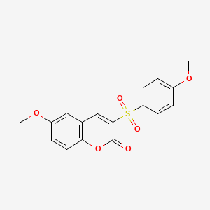 molecular formula C17H14O6S B6508886 6-methoxy-3-(4-methoxybenzenesulfonyl)-2H-chromen-2-one CAS No. 904449-59-8