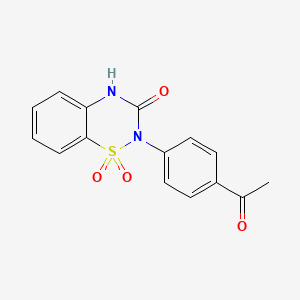 2-(4-acetylphenyl)-3,4-dihydro-2H-1lambda6,2,4-benzothiadiazine-1,1,3-trione