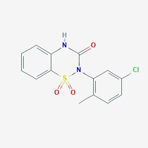 molecular formula C14H11ClN2O3S B6508898 2-(5-chloro-2-methylphenyl)-3,4-dihydro-2H-1lambda6,2,4-benzothiadiazine-1,1,3-trione CAS No. 899994-34-4