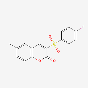 molecular formula C16H11FO4S B6508917 3-(4-fluorobenzenesulfonyl)-6-methyl-2H-chromen-2-one CAS No. 904450-22-2