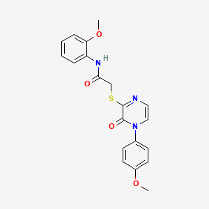 molecular formula C20H19N3O4S B6508949 N-(2-methoxyphenyl)-2-{[4-(4-methoxyphenyl)-3-oxo-3,4-dihydropyrazin-2-yl]sulfanyl}acetamide CAS No. 895111-57-6