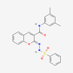 (2Z)-2-(benzenesulfonamidoimino)-N-(3,5-dimethylphenyl)-2H-chromene-3-carboxamide