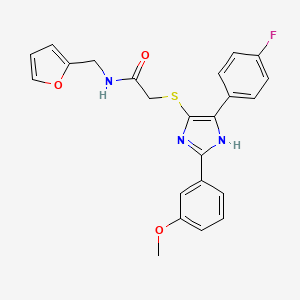 2-{[5-(4-fluorophenyl)-2-(3-methoxyphenyl)-1H-imidazol-4-yl]sulfanyl}-N-[(furan-2-yl)methyl]acetamide