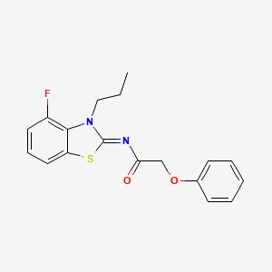 molecular formula C18H17FN2O2S B6508978 N-[(2Z)-4-fluoro-3-propyl-2,3-dihydro-1,3-benzothiazol-2-ylidene]-2-phenoxyacetamide CAS No. 898464-39-6