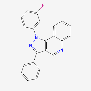 molecular formula C22H14FN3 B6509063 1-(3-fluorophenyl)-3-phenyl-1H-pyrazolo[4,3-c]quinoline CAS No. 901263-49-8