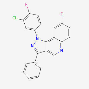 molecular formula C22H12ClF2N3 B6509076 1-(3-chloro-4-fluorophenyl)-8-fluoro-3-phenyl-1H-pyrazolo[4,3-c]quinoline CAS No. 901263-83-0